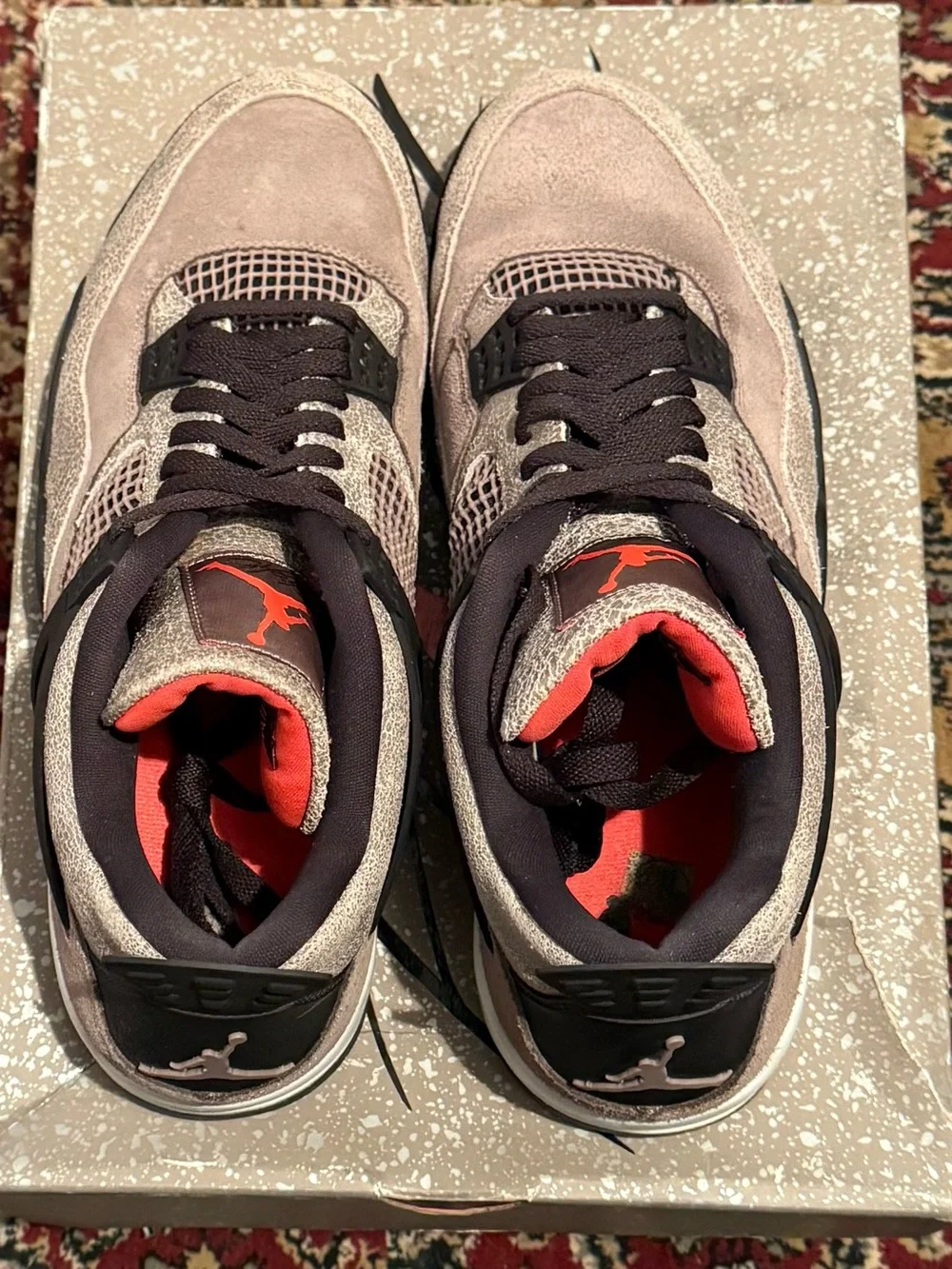 Jordan 4 Retro Taupe Haze with Black and Red Accents